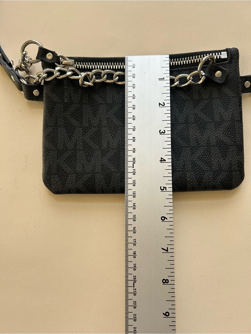 Michael Kors Black Logo Chain Belt Bag - Picture 7 of 9